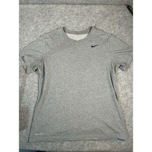 Nike Dri Fit T Shirt Mens Medium Gray Athletic Short Sleeve Crew Neck Tee